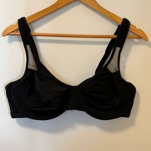 TiVoglio Sofia Black Underwire Unpadded Bra 42C with mesh